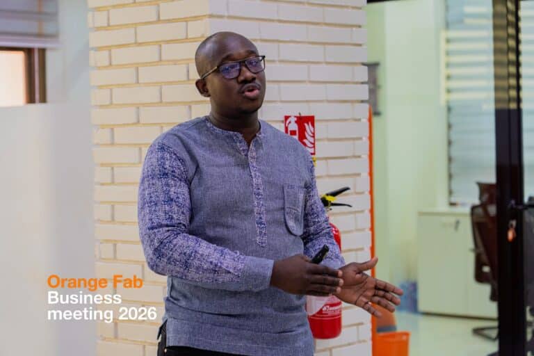 Josias Diendéré présente Le Grand Frère au Business meeting Orange Fab 2026.